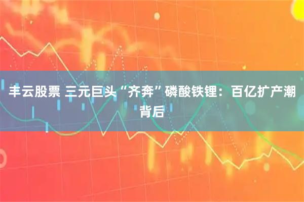 丰云股票 三元巨头“齐奔”磷酸铁锂：百亿扩产潮背后