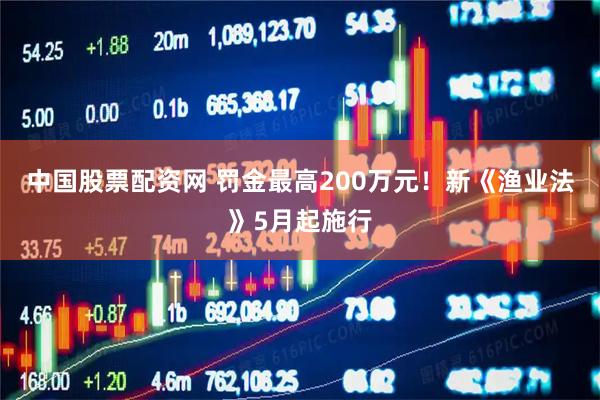 中国股票配资网 罚金最高200万元！新《渔业法》5月起施行