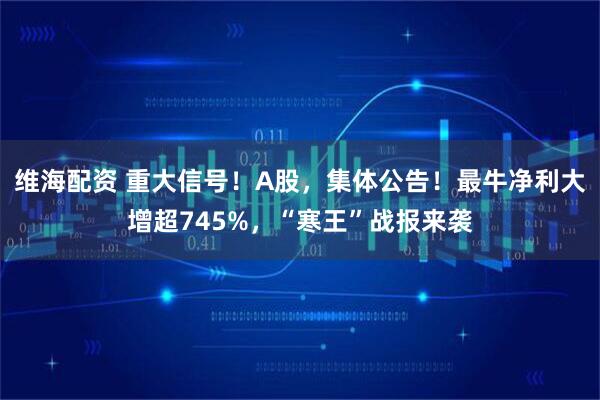 维海配资 重大信号！A股，集体公告！最牛净利大增超745%，“寒王”战报来袭